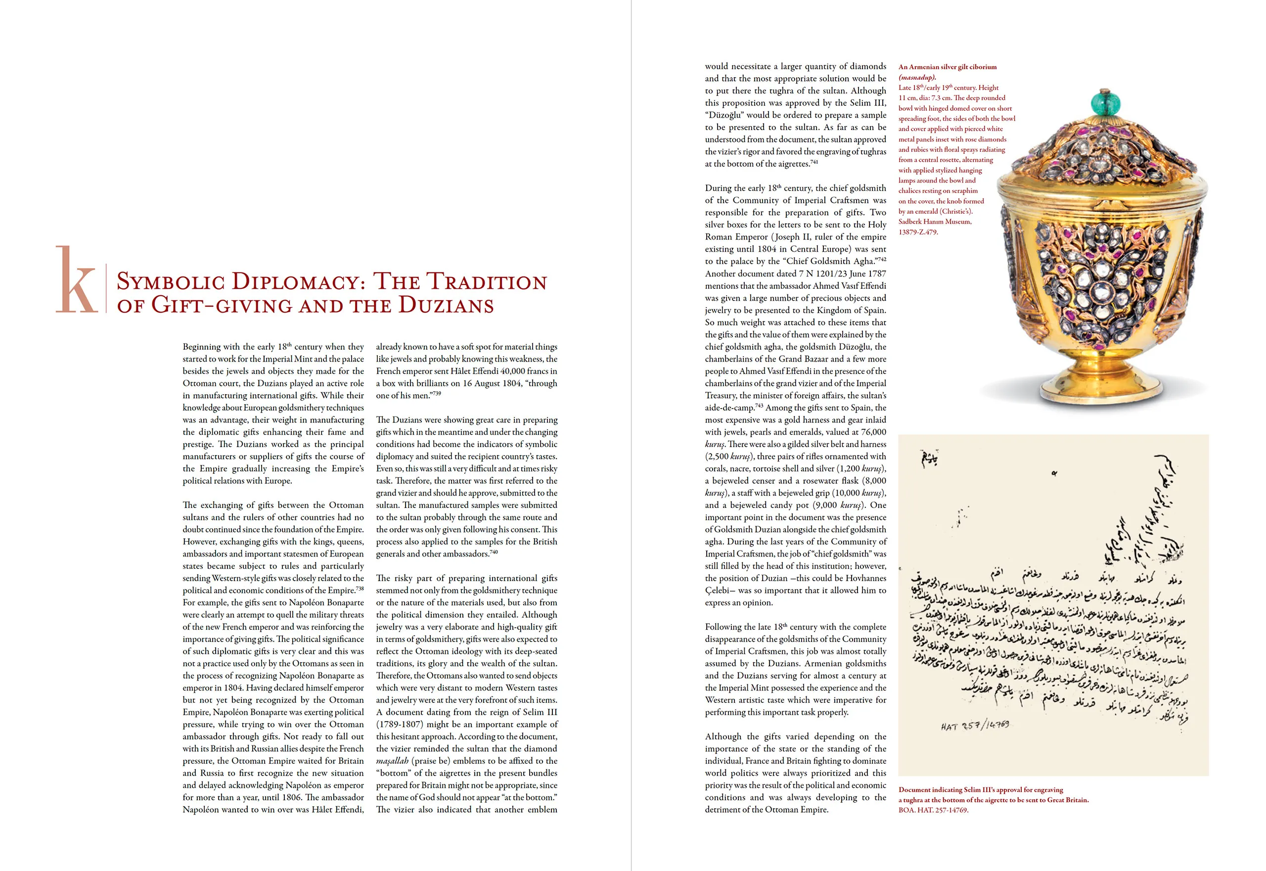 A spread from the encyclopaedic, two-volume Jewelry and Armenian Goldsmiths Under the Ottomans